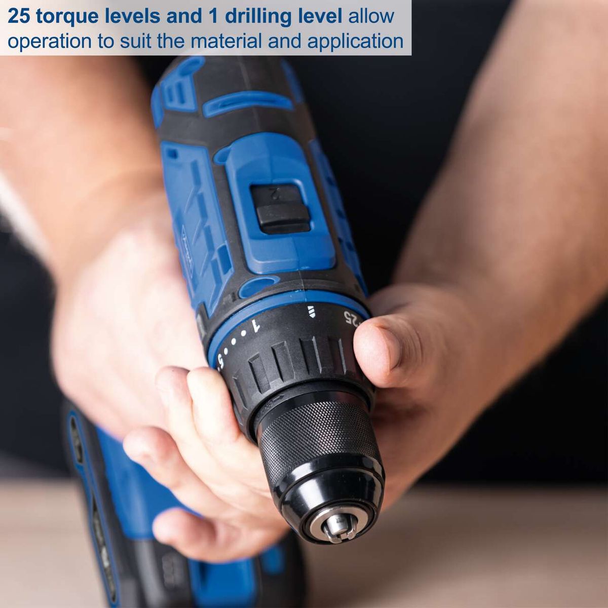 The Scheppach tool C-DTB74/1-X features 25 torque levels and 1 drilling level for versatile operation. Suitable for different materials and applications.