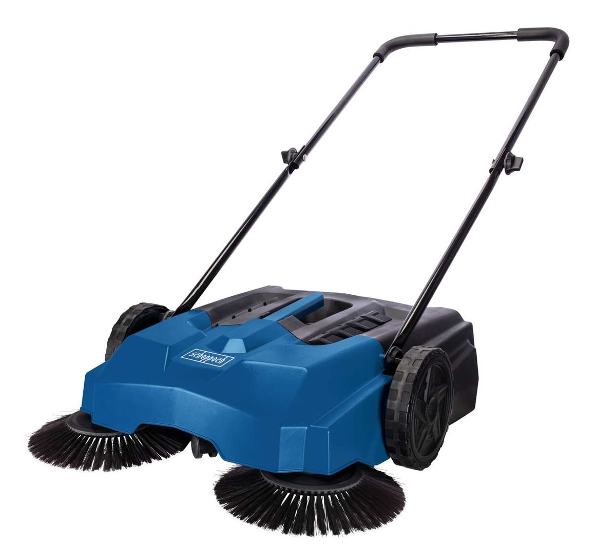 Scheppach Kehrmaschine mit breitem Kehrschild und Handgriffsystem