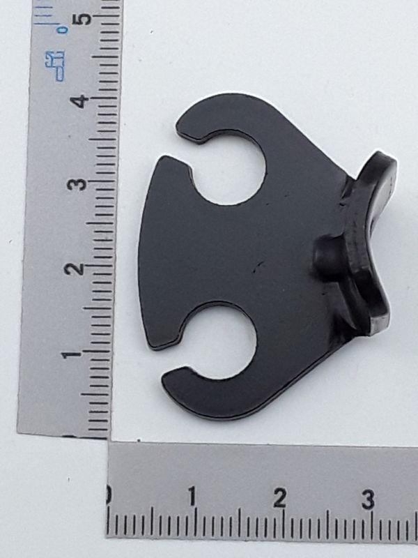 Bowdenzugaufnahme von Scheppach, gezeigt von der Seite neben einem Lineal zur Größenveranschaulichung.