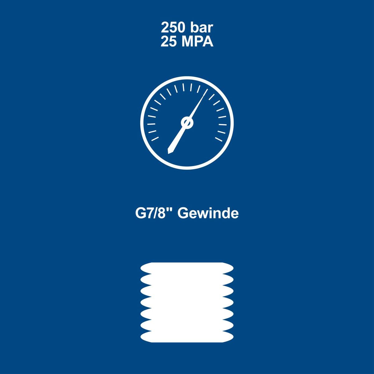 Scheppach-Gewindebohrer mit 250 bar / 25 MPA Druckfestigkeit und G7/8" Gewinde
