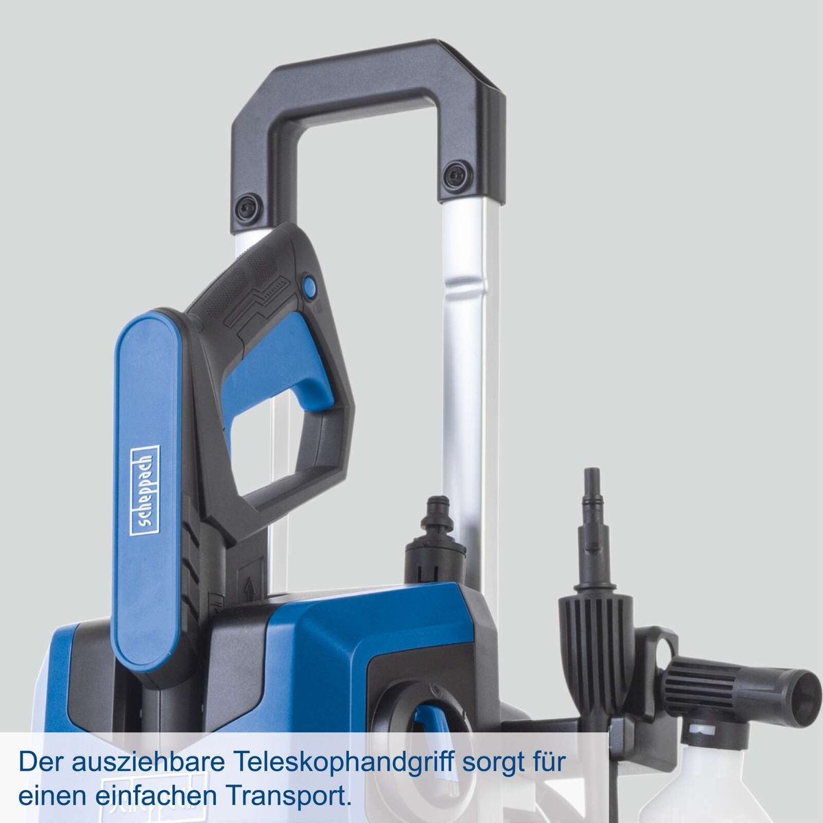 Teleskopgriff für einfachen Transport beim Scheppach Hochdruckreiniger SHD150