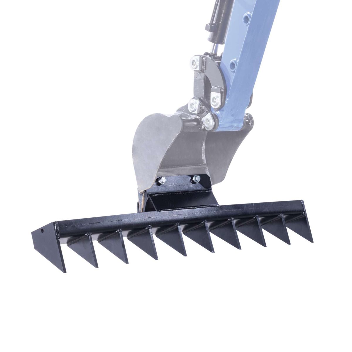 Scheppach-Baggerrechen mit 100 mm Krallenabstand und 10 Krallen für Baggeranwendungen