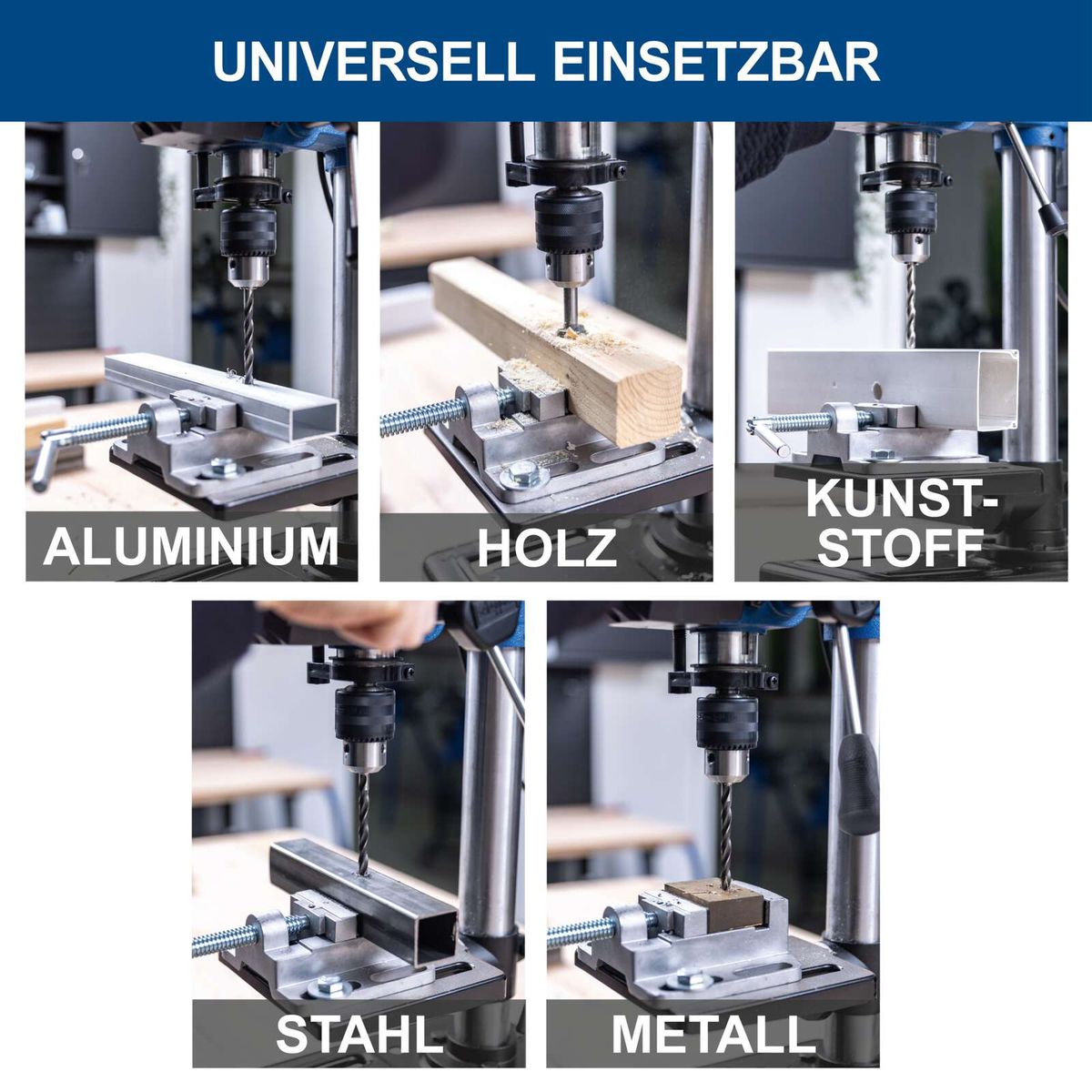 Universalbohrfutter für Holz, Metall, Aluminium und Kunststoff bei Scheppach-Bohrmaschine