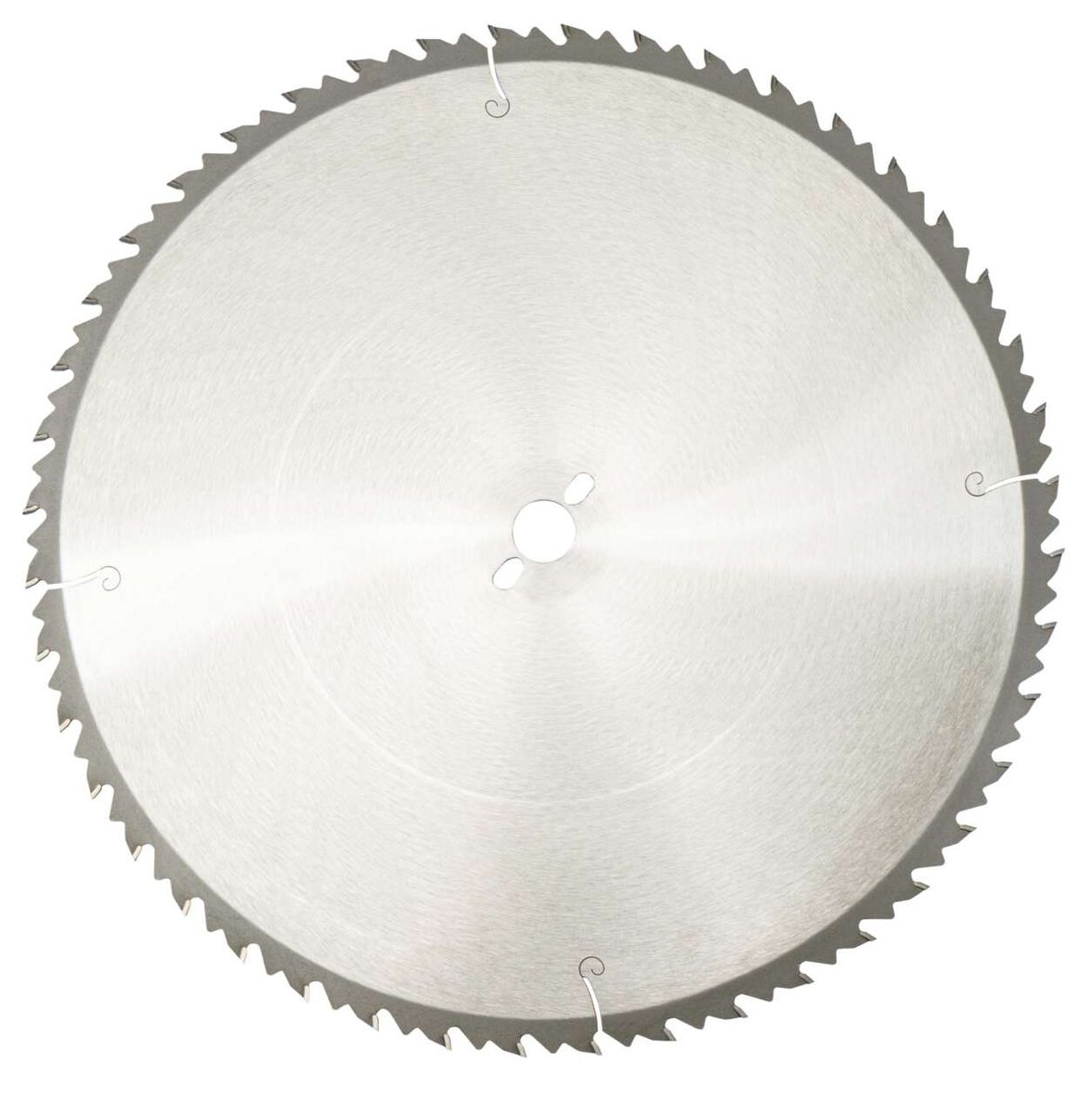HW Kreissägeblatt Ø 500 x 30 x 4,0 x 2,8 mm / Z 44. Rundes Sägeblatt mit gezacktem Rand, von oben fotografiert.