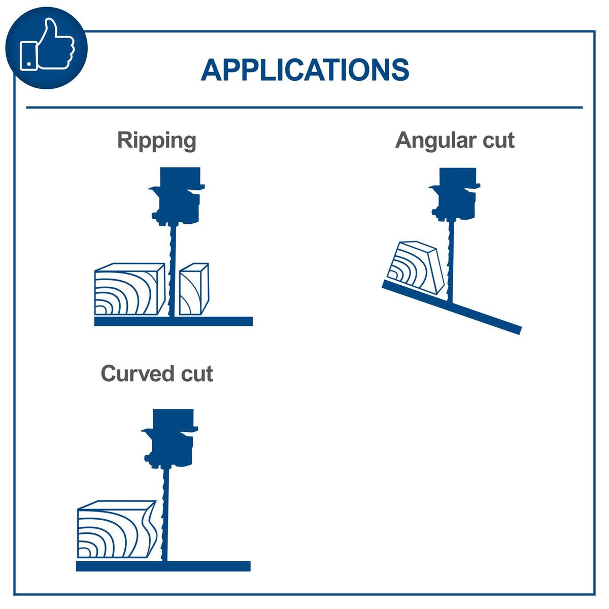 The HBS261 bandsaw by Scheppach allows various cutting types: straight cuts, angular and curved cuts. It features a tilting table and a mitre gauge for precise work.