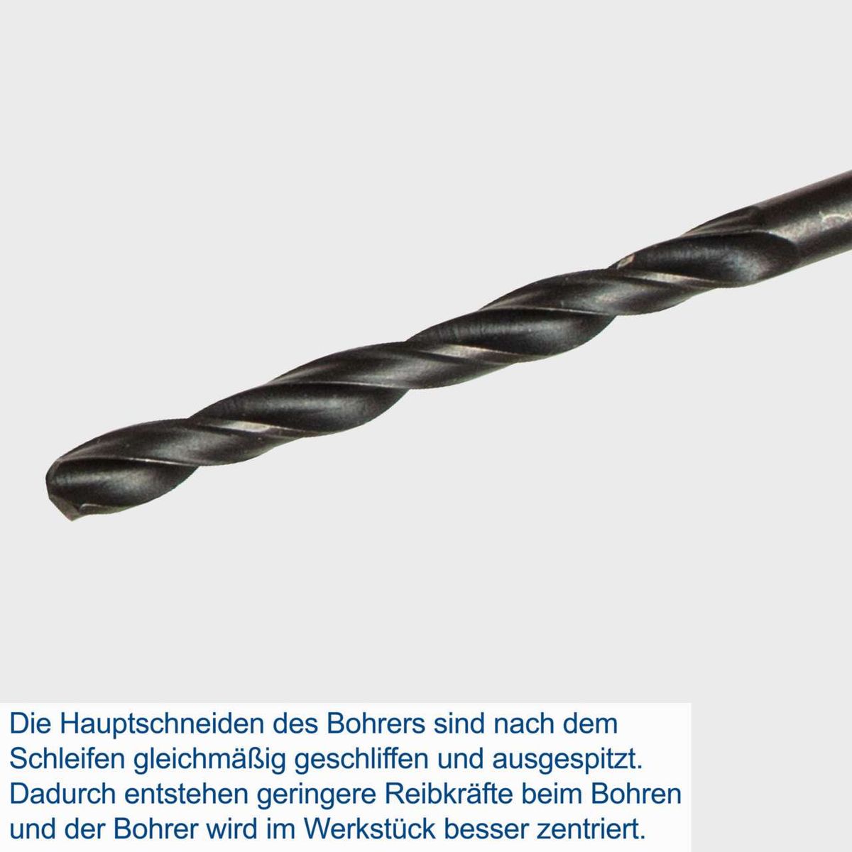 Hauptschneiden eines Bohrers gleichmäßig geschliffen und spitz für effizientes Bohren