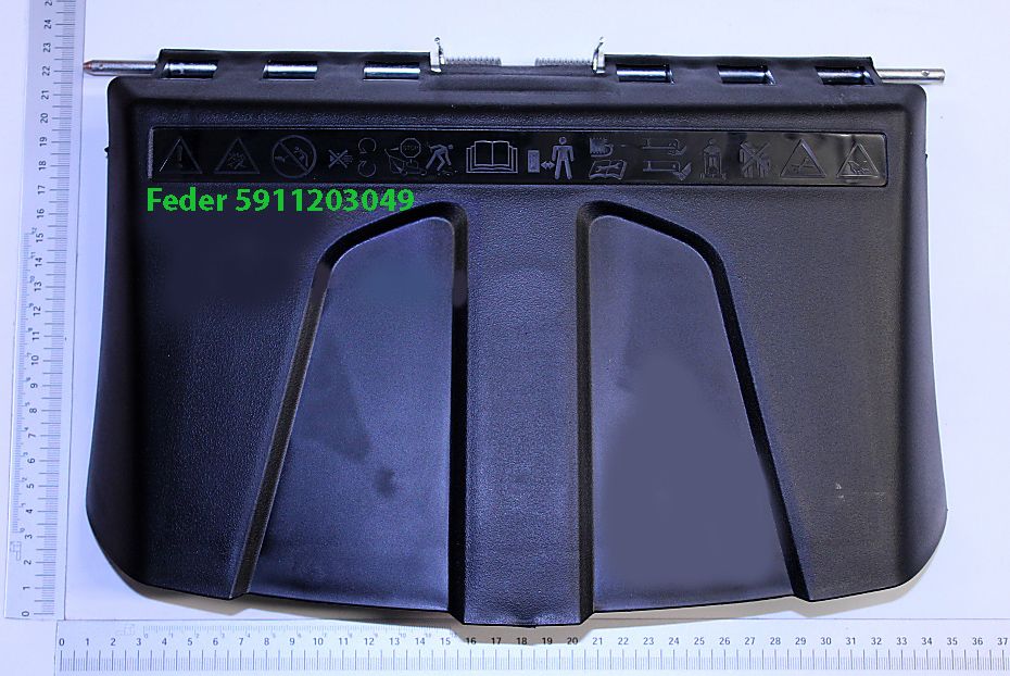 Fangkorbabdeckung kpl. Feder 59112030049, Ansicht von oben.