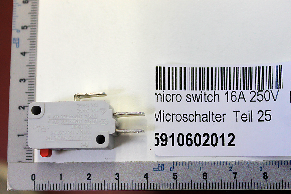 Scheppach Mikroschalter (Teil 25) mit Barcode und Seriennummer