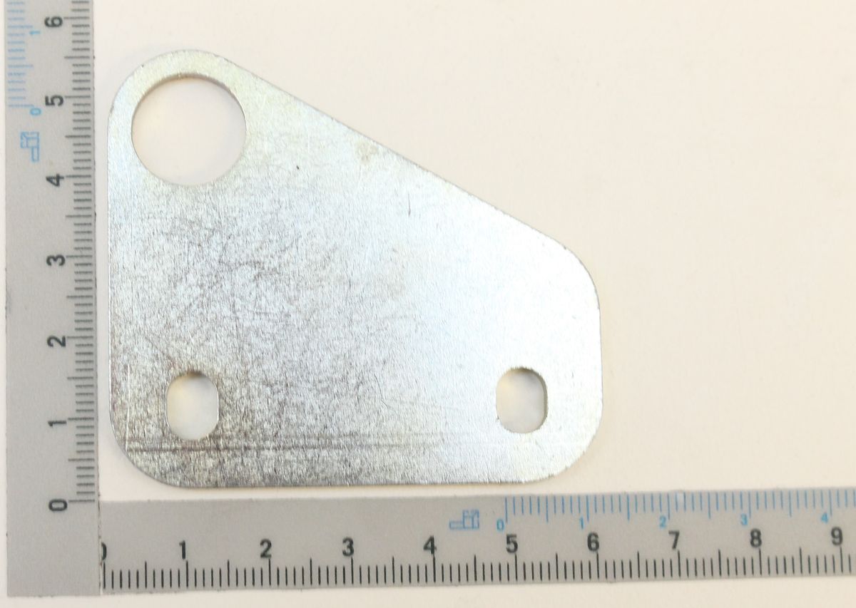 Zentrierplatte 3x54x60 von Scheppach, Ansicht von der Seite mit Maßstab zur Größenveranschaulichung.