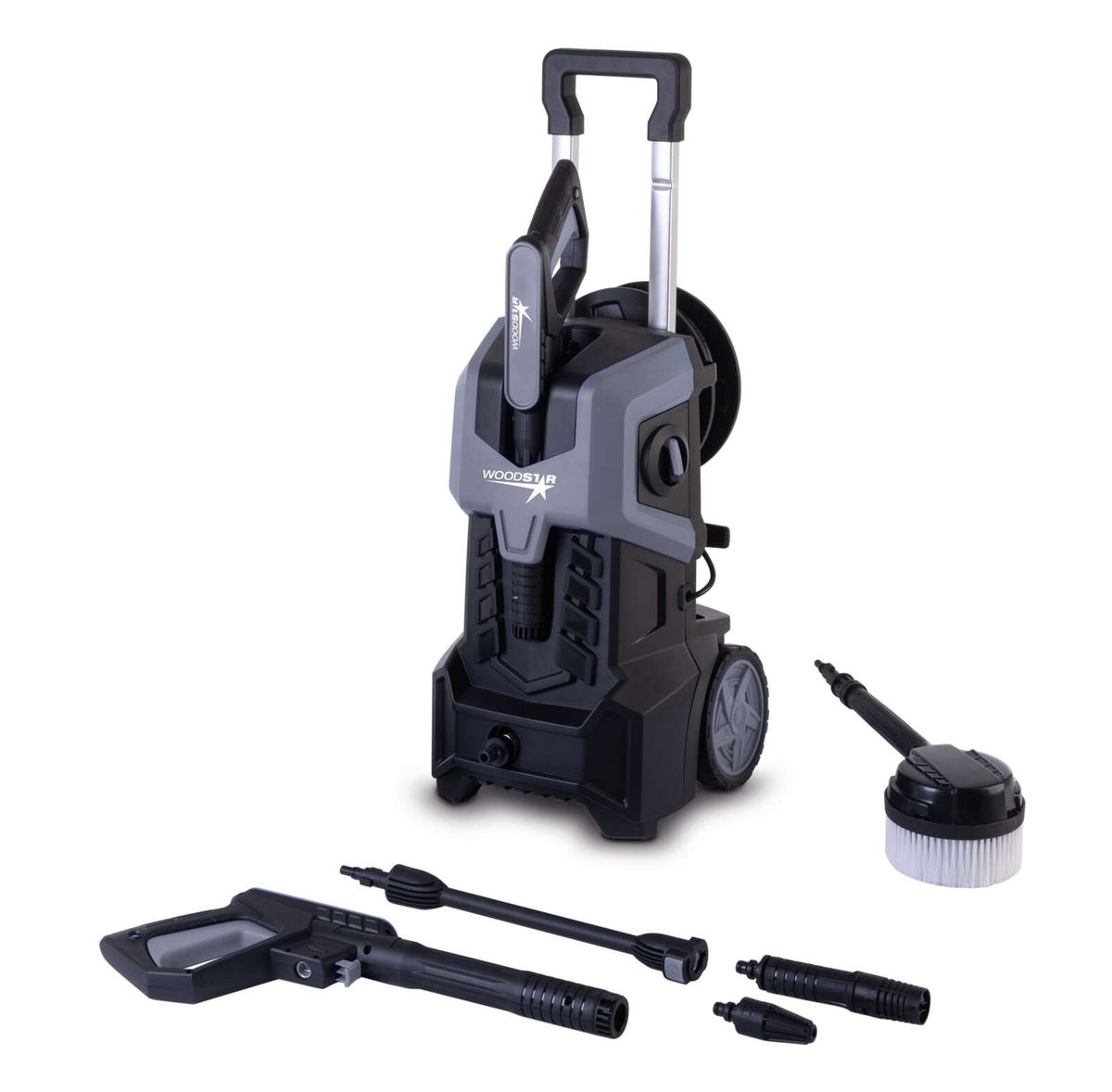 Elektro-Hochdruckreiniger HDR320 Woodster mit Zubehörset, inkl. Handdüse, Bürstenaufsatz und Adapter