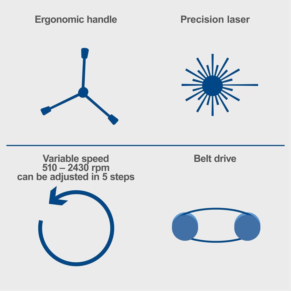 Ergonomic handle and precision laser for variable-speed bench pillar drill with belt drive