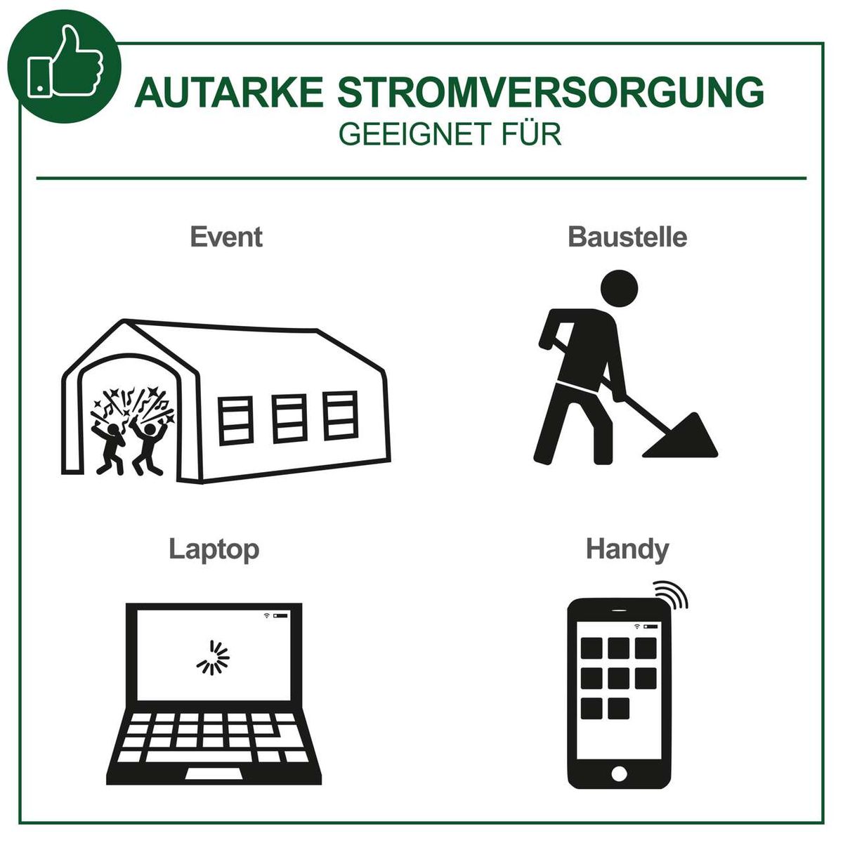 Der Inverter Stromerzeuger PISE 3400 A1 Parkside LB6-DK eignet sich ideal für Events, Baustellen, Laptops und Handys. Er bietet autarke Stromversorgung für verschiedene Anwendungen.