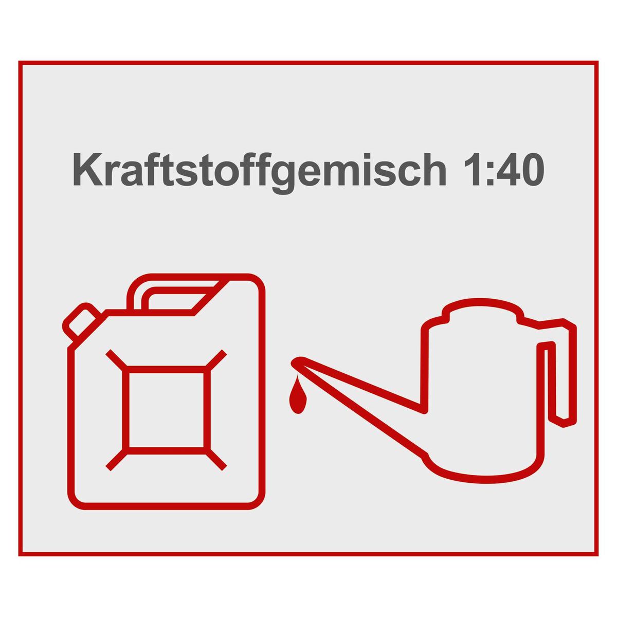 Werkzeug-Servicehinweis für Kraftstoffmischverhältnis 1:40 für Scheppach-Geräte