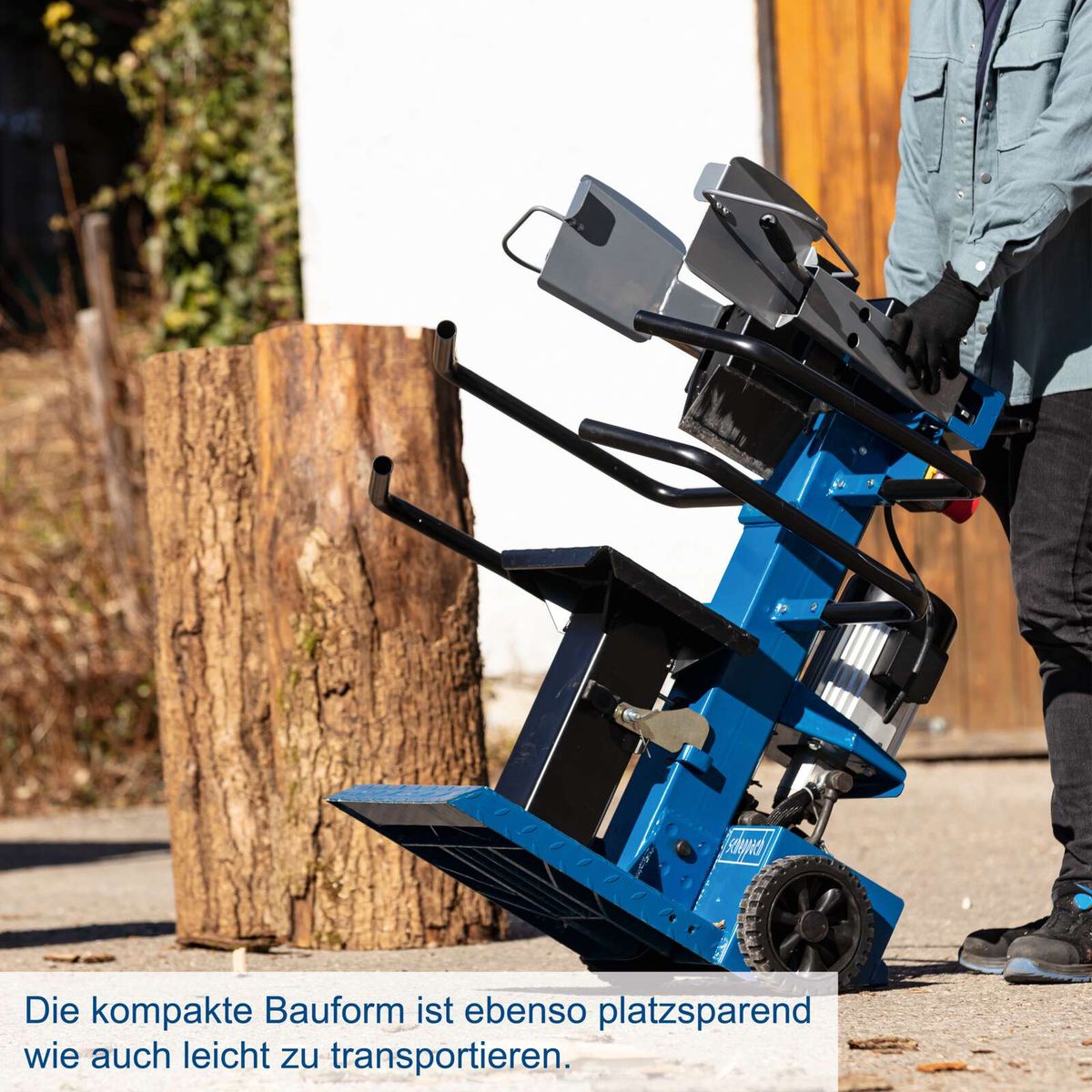 iyoHolzspalter mit kompakter Bauweise, platzsparend und leicht zu transportieren