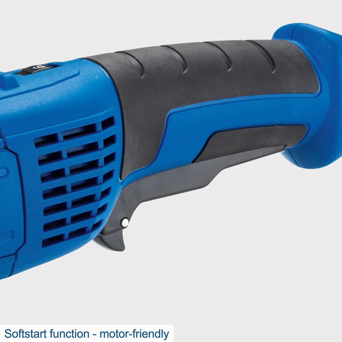 The Scheppach Satin Finishing Machine MRS1300 features a soft start function, which is motor-friendly.