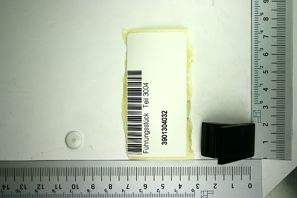 Scheppach Führungsstück (Teil 3004) mit Barcode und Beschriftung