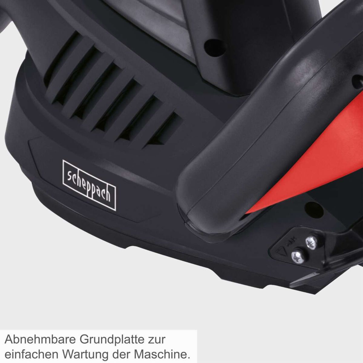 Modulbare Arbeitsplatte für einfache Wartung der Scheppach-Heckenschere