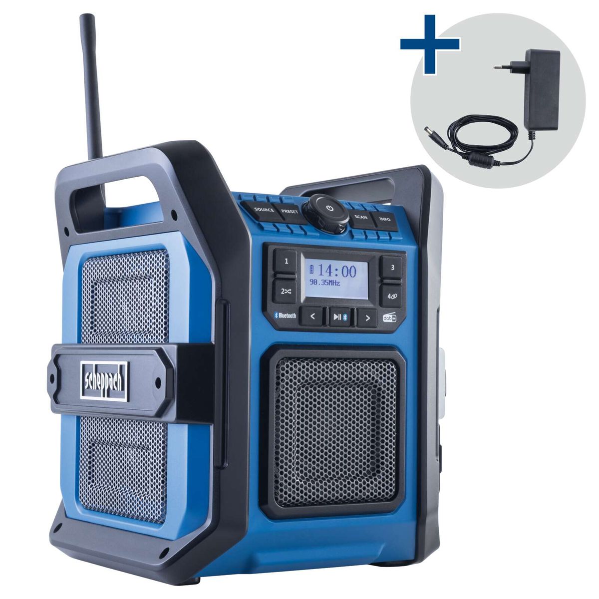 Akku-Baustellenradio mit Bluetooth, DAB+ und USB-Ladefunktion, inkl. Akku und Ladekabel