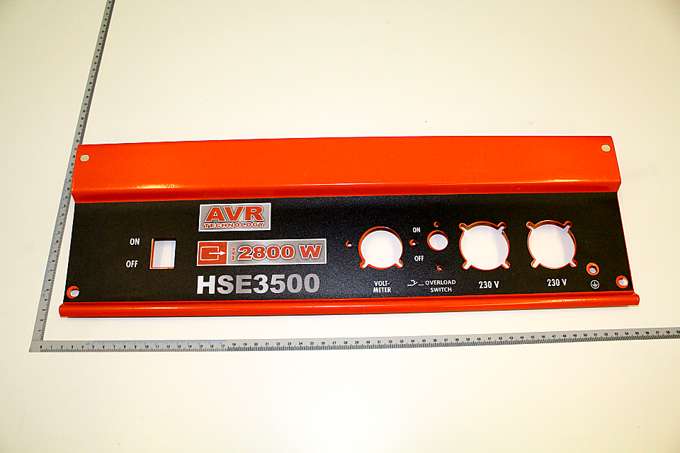 Schalterplatte kpl. mit Anzeige und Schaltern, Aufsicht von oben.