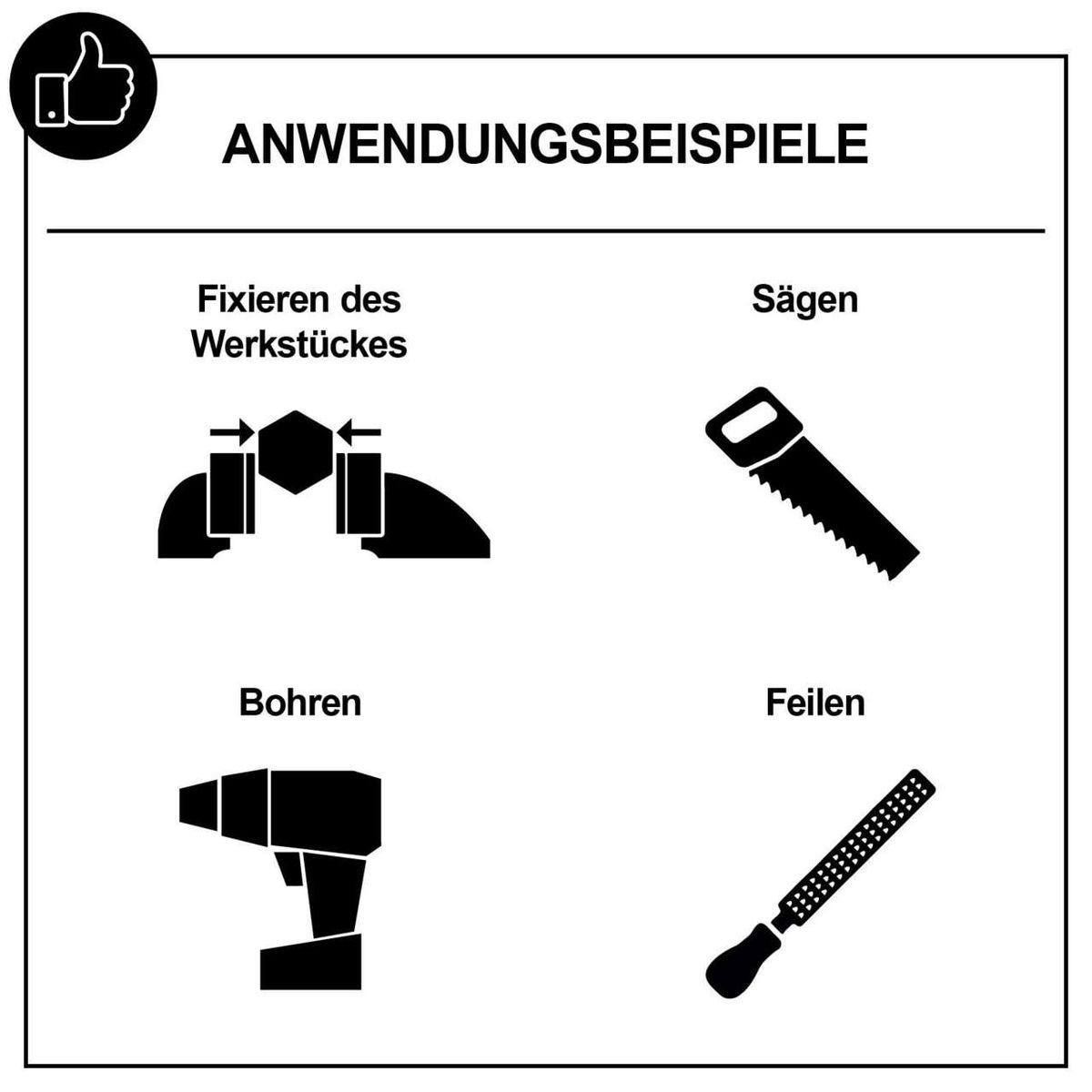 Der Schraubstock ASV360-80 von Scheppach ermöglicht das Fixieren von Werkstücken, Sägen, Bohren und Feilen. Ideal für präzises Arbeiten an verschiedenen Materialien.