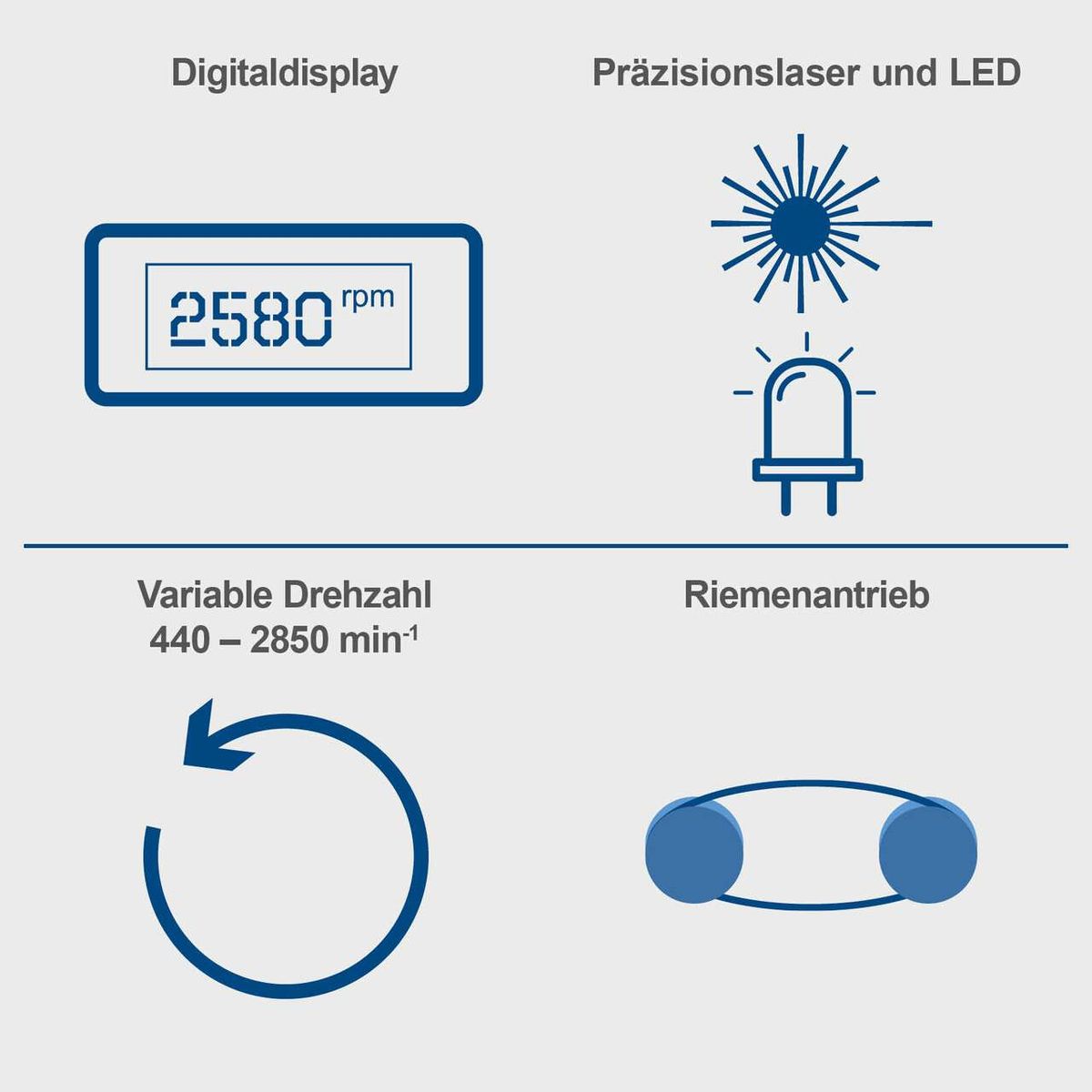 Die Tischbohrmaschine DP18 Vario Scheppach verfügt über ein Digitaldisplay, einen Präzisionslaser und eine LED. Sie hat eine variable Drehzahl von 440 bis 2850 min⁻¹ und einen Riemenantrieb.