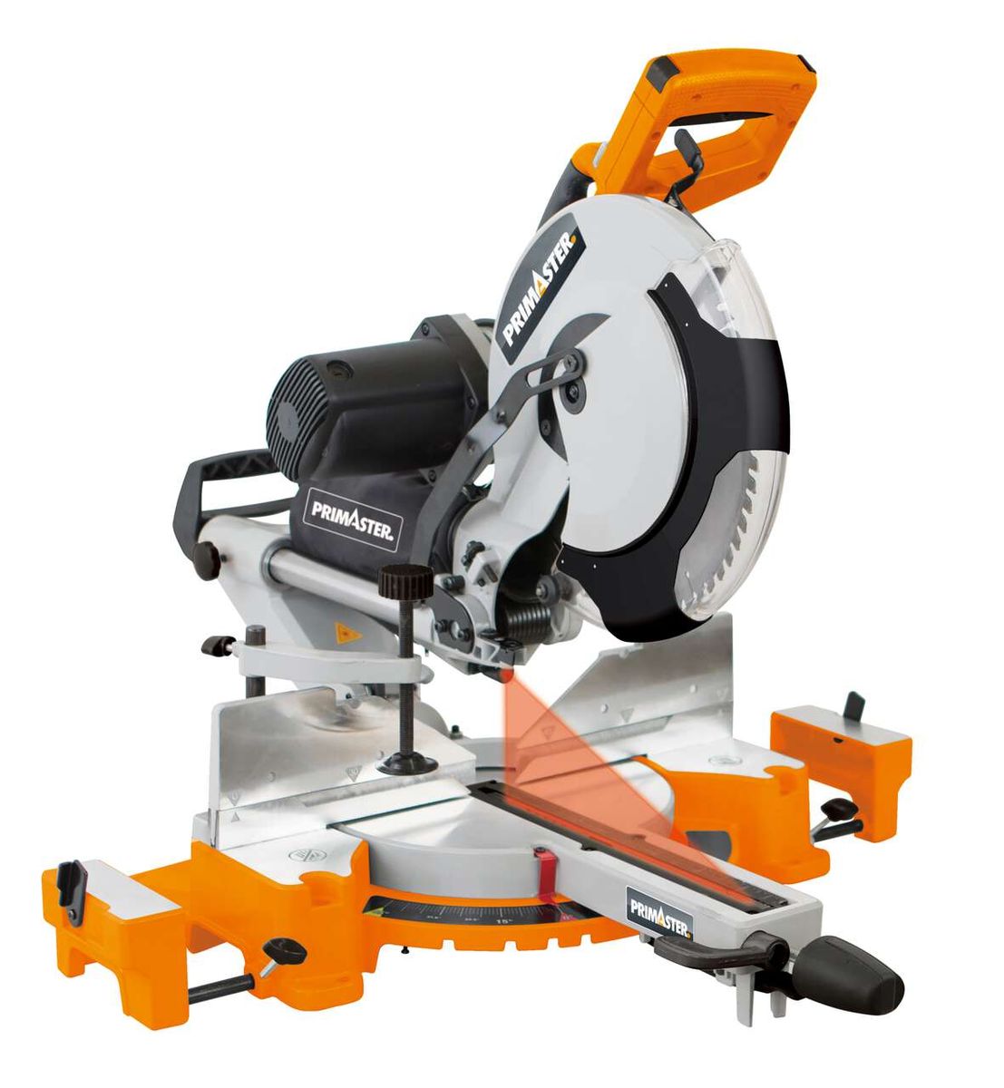 Kappzugsäge KZS-RI2000 primaster Globus - 230V 50Hz 2000W. Die Säge ist von vorne gezeigt.