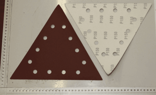 Scheppach Schleifpapier-Dreieck (Körnung P150) mit Lochmuster für Schleifmaschine