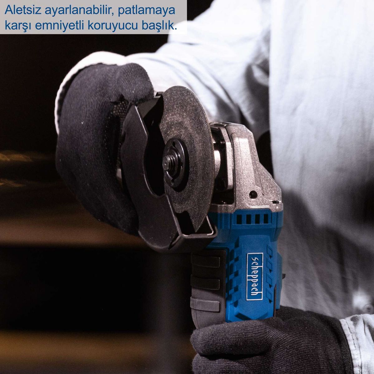 Der Akku-Winkelschleifer C-AG125-X von Scheppach verfügt über eine drehzahlregelbare Funktion von 2500-10000 U/min und eine abtastsichere Schutzhaube. Die Schleifscheiben haben einen Durchmesser von 125 mm.