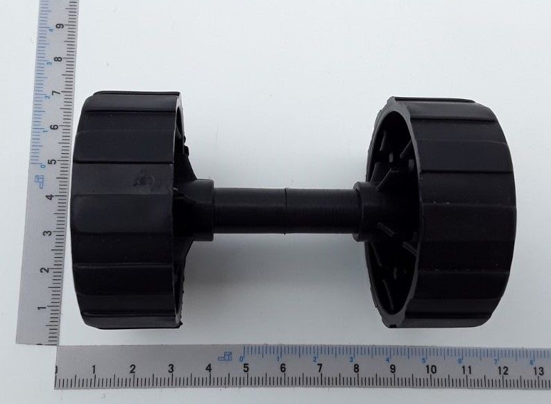 Fahrachse von Scheppach, Ansicht von der Seite, Länge ca. 12 cm.