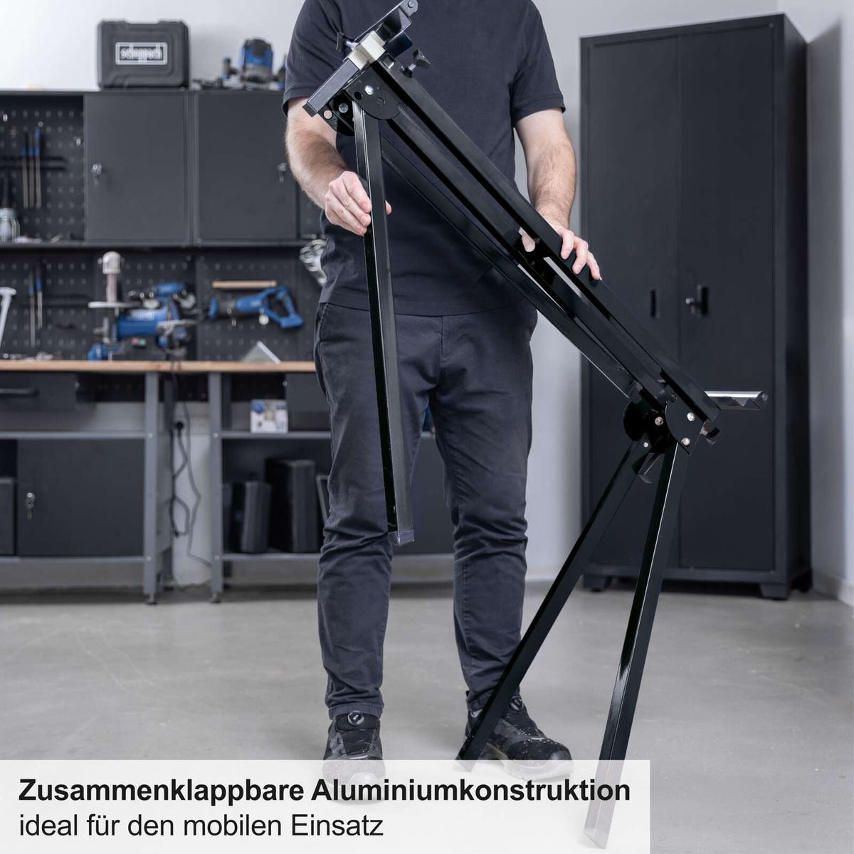 Faltbare Aluminiumkonstruktion für mobilen Einsatz, untergestell für Kappsäge