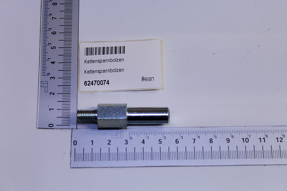 Kettenspannbolzen SW 13x54, Artikelnummer 62470074, von vorne fotografiert.