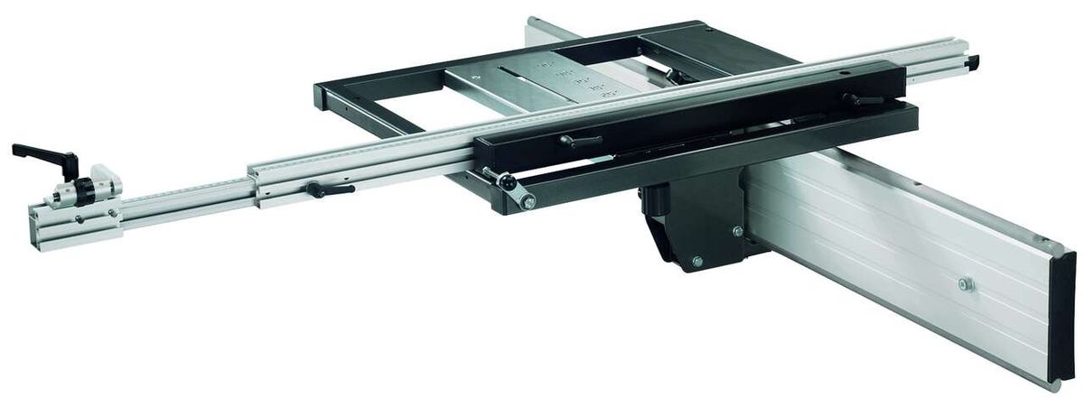 Schiebeschlitten 2000 kpl. von Scheppach, gezeigt von der Seite.