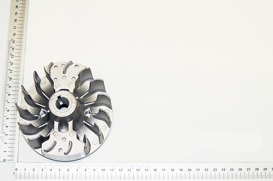 Scheppach-Schwungrad mit 110 mm Durchmesser, Detailansicht