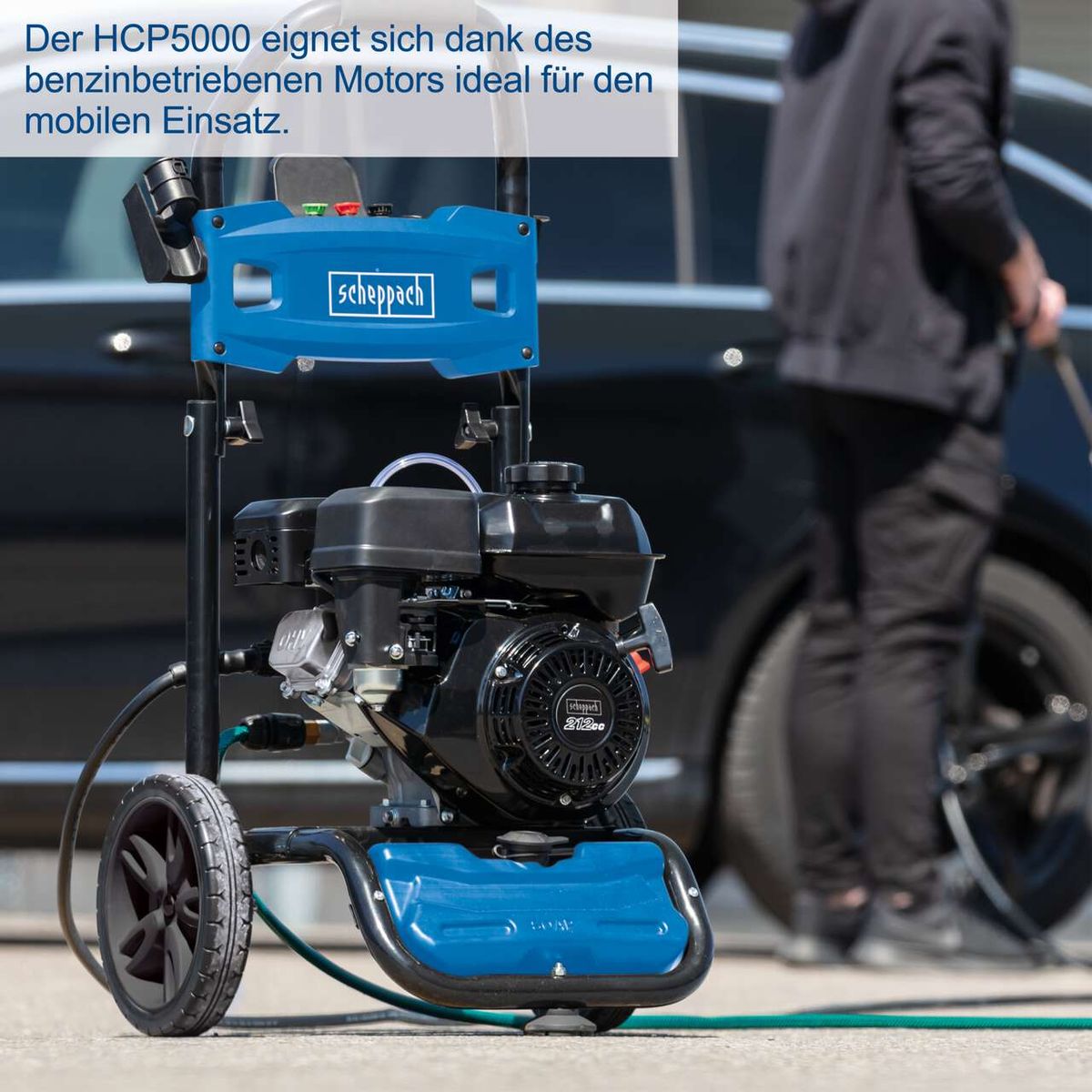 Hochdruckreiniger HCP5000 mit Benzinmotor für mobile Anwendung, inkl. Motor und Antriebsmechanik