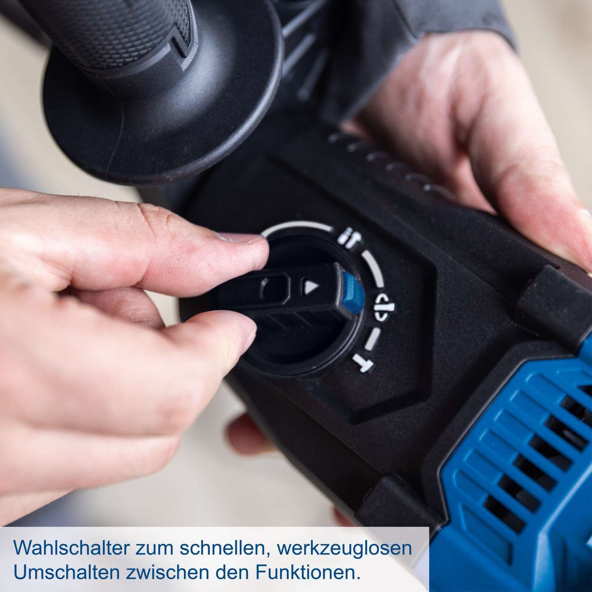 Schnellschalter für werkzeuglosen Umschaltbetrieb zwischen verschiedenen Funktionen