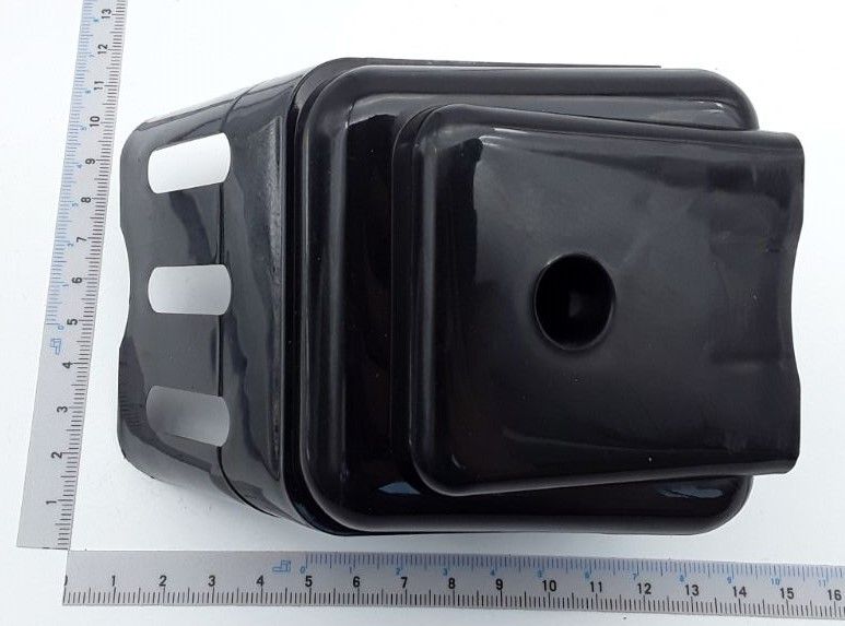 Luftfiltergehäuse von Scheppach, Ansicht von oben.