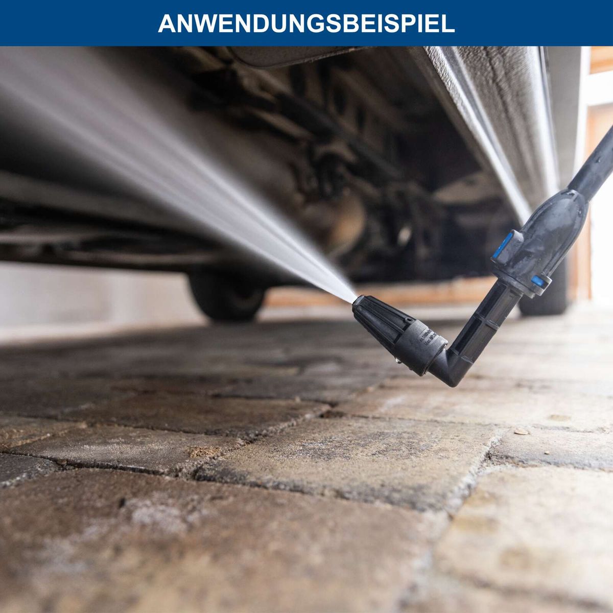 90°-Turbodüse für Hochdruckreiniger mit Quick-Connect-System, flexibles Anschlussdesign für präzise Strahlrichtung