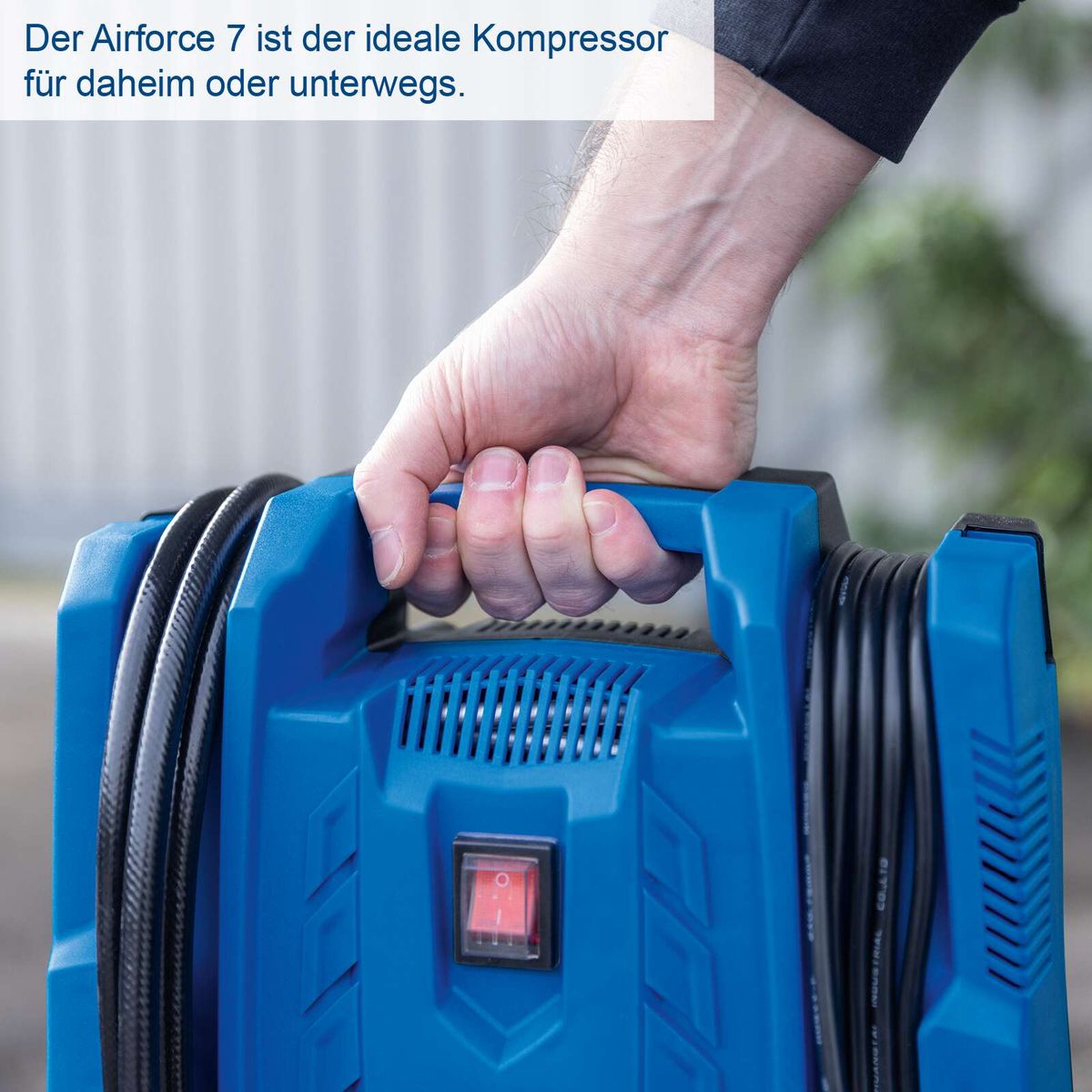 Handbetriebenes Kompressor-Modell mit mobiler Funktion und integriertem Reifenfüller