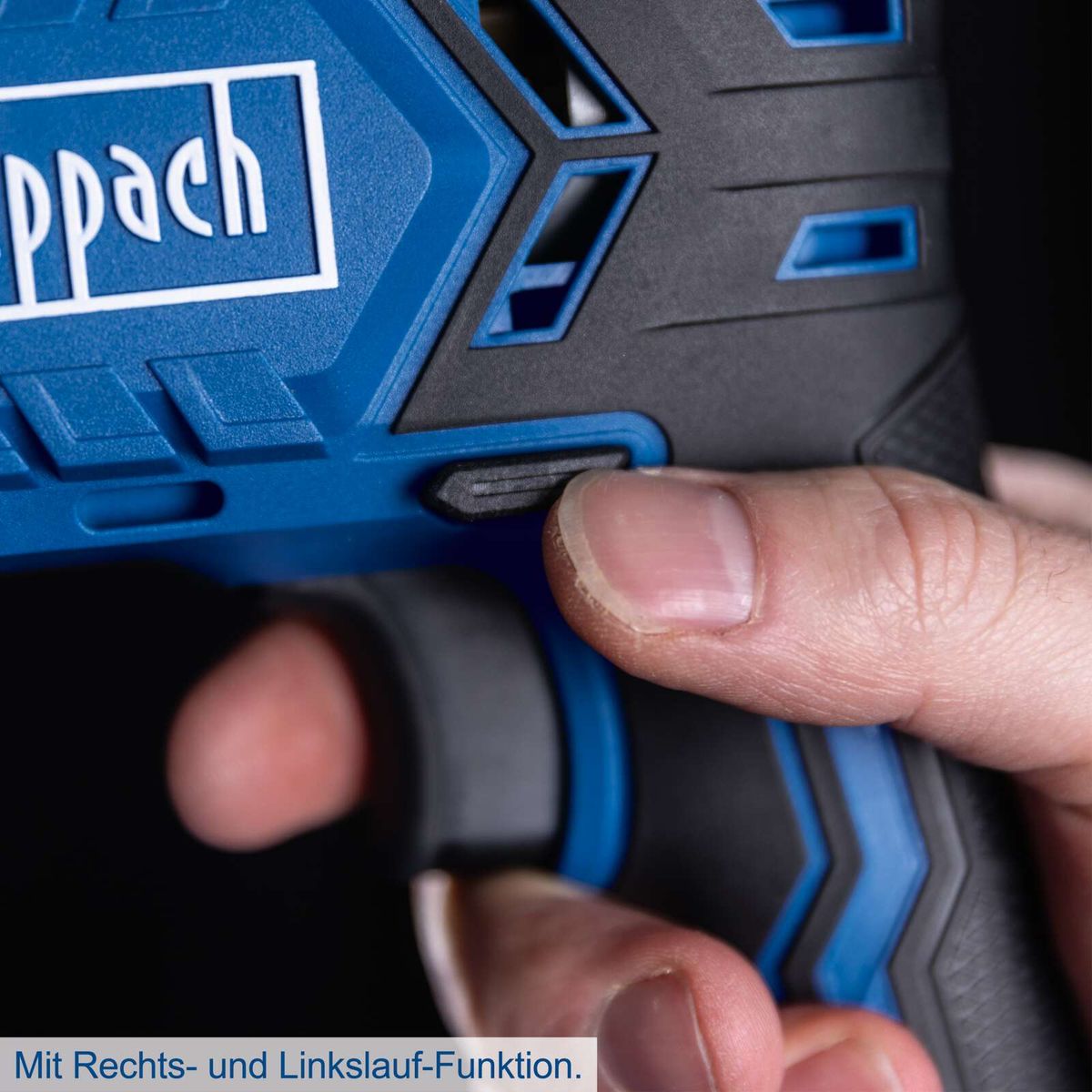 Der Akku-Bohrhammer C-RHD130-X von Scheppach verfügt über eine Rechts- und Linkslauf-Funktion.