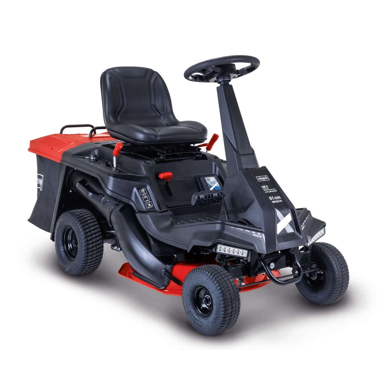 Der Scheppach Benzin-Aufsitzrasenmäher MR225-61 hat eine Schnittbreite von 61 cm und ist mit einem 196ccm Motor ausgestattet. Er verfügt über eine Komfortsitzbank, LED-Scheinwerfer und eine einfache Handbedienung.