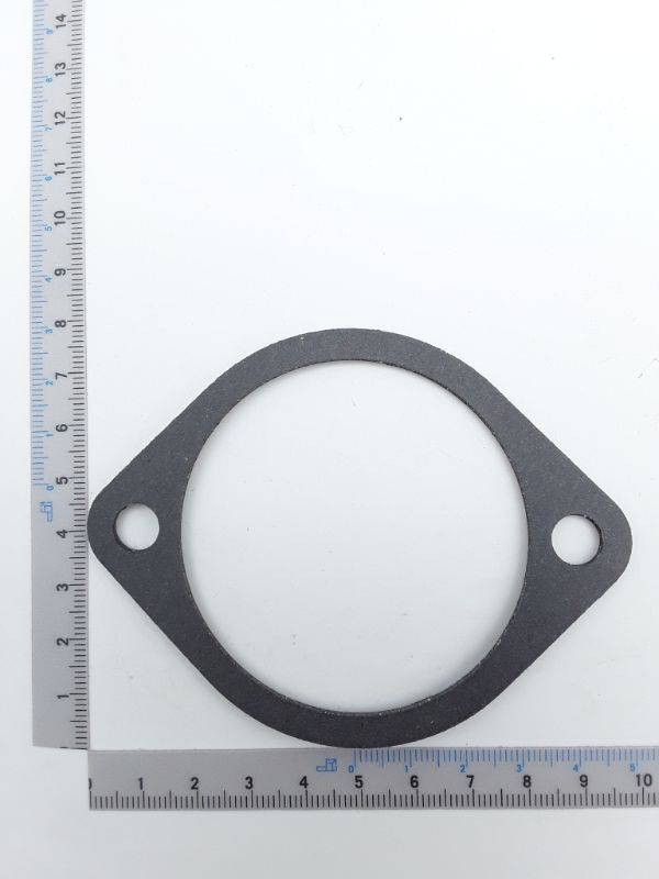 Zylinderfußdichtung von Scheppach, Ansicht von oben. Die Dichtung hat zwei Befestigungslöcher und einen runden Innenbereich.