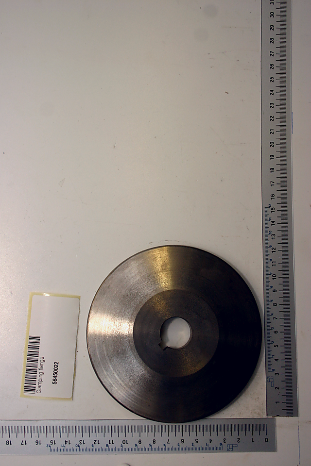 Spannflansch Ø125xØ22x15 von Scheppach, Ansicht von oben.
