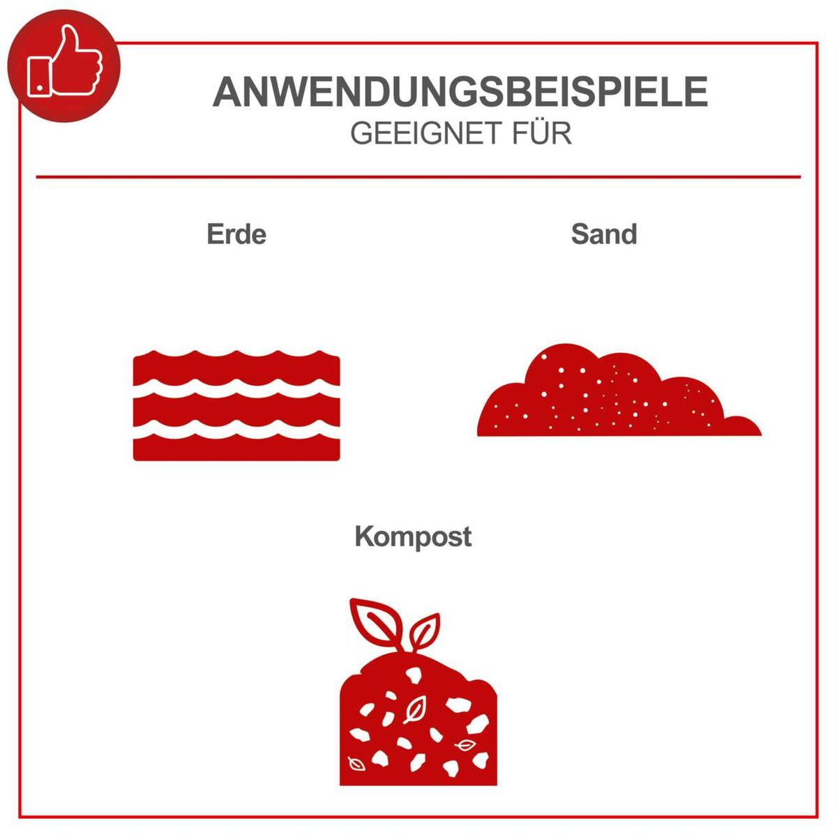 Illustration zur Anwendung von Erde, Sand und Kompost für Garten- und Bodenarbeiten