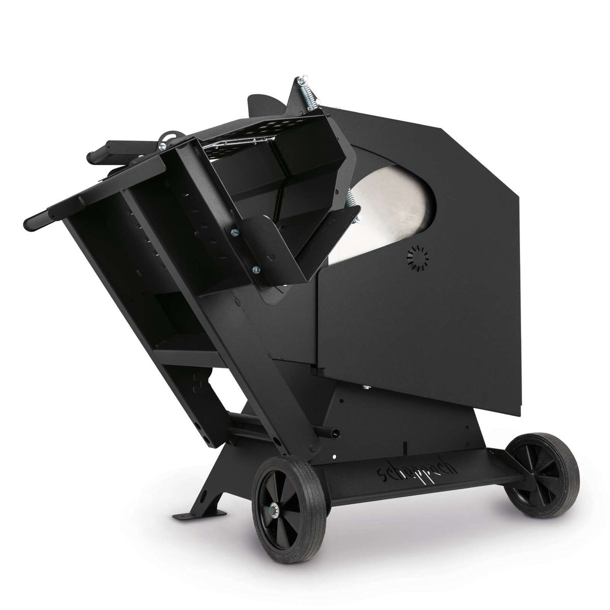 Wippsäge WOX D700 Black Edition von Scheppach. Inklusive Wippenverlängerung. Schnittlänge: 250-1500mm. Schnitt-Ø: 250mm. HW-Sägeblatt: 700mm. 400V, 7500W.