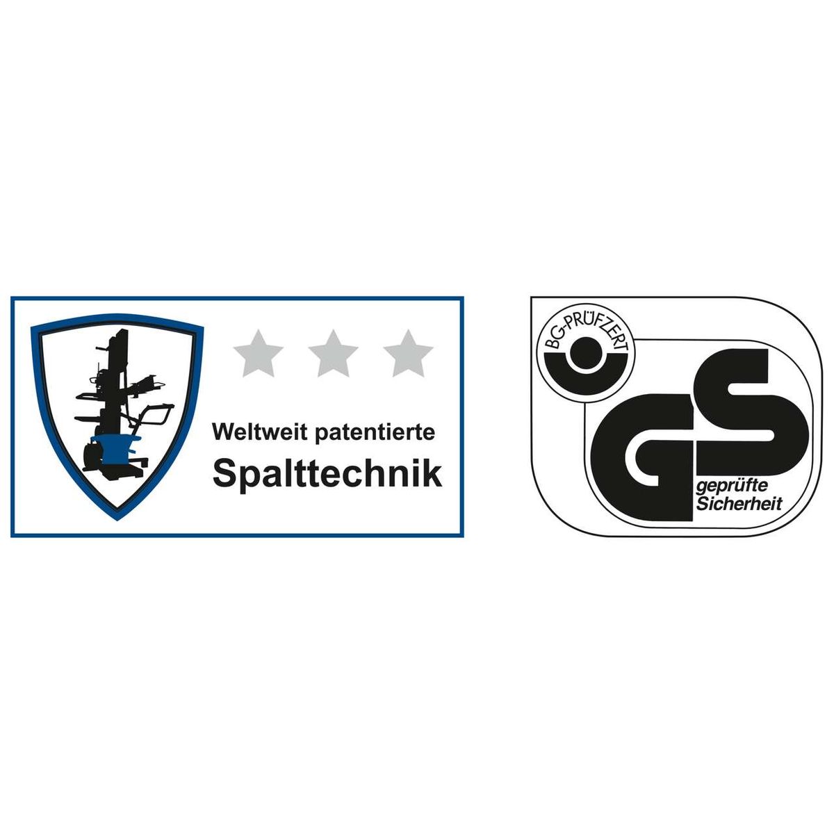 Weltweit patentierte Spalttechnik mit drei Sternen. GS-geprüfte Sicherheit durch BG-Prüfzentrum.