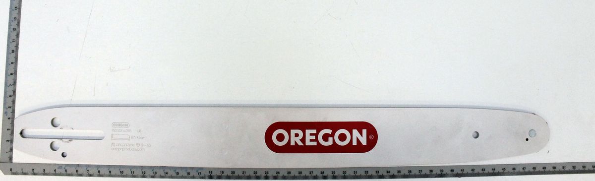 Kettenschwert-Barriere für Oregon-Kette mit Markierung und Beschriftung