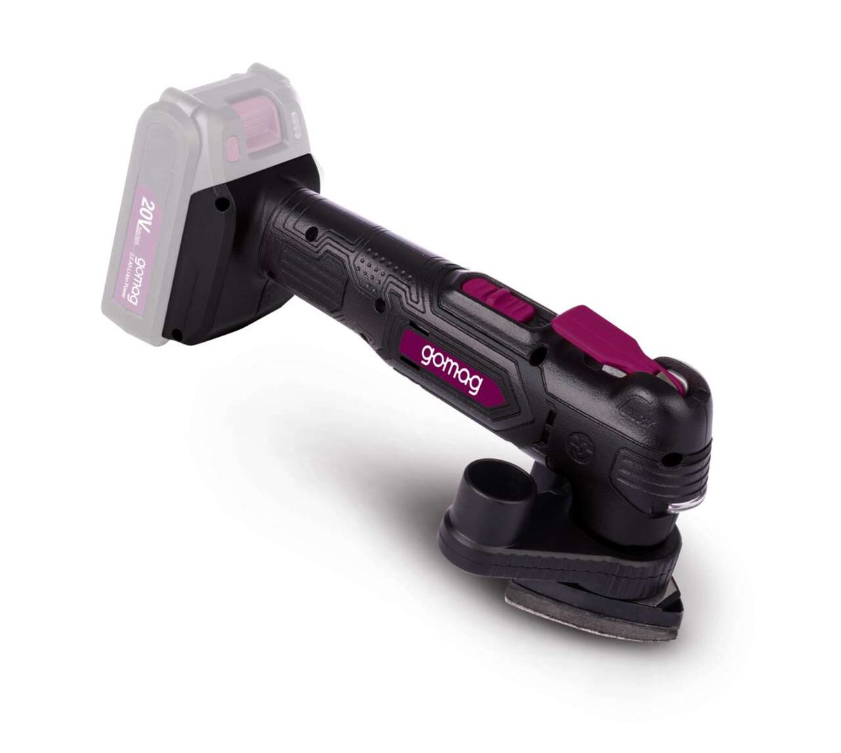 Akku-Multifunktionswerkzeug GO-MTL40 gomag von Scheppach, seitlich fotografiert.