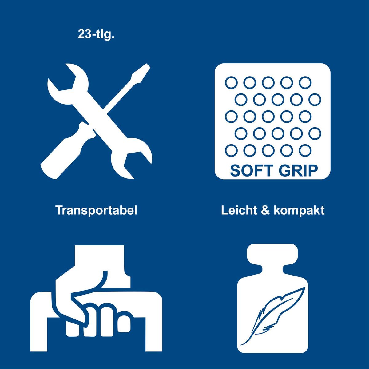 Werkzeugtasche mit Soft-Grip-Löchern für besseren Griff, leicht und kompakt, transportabel