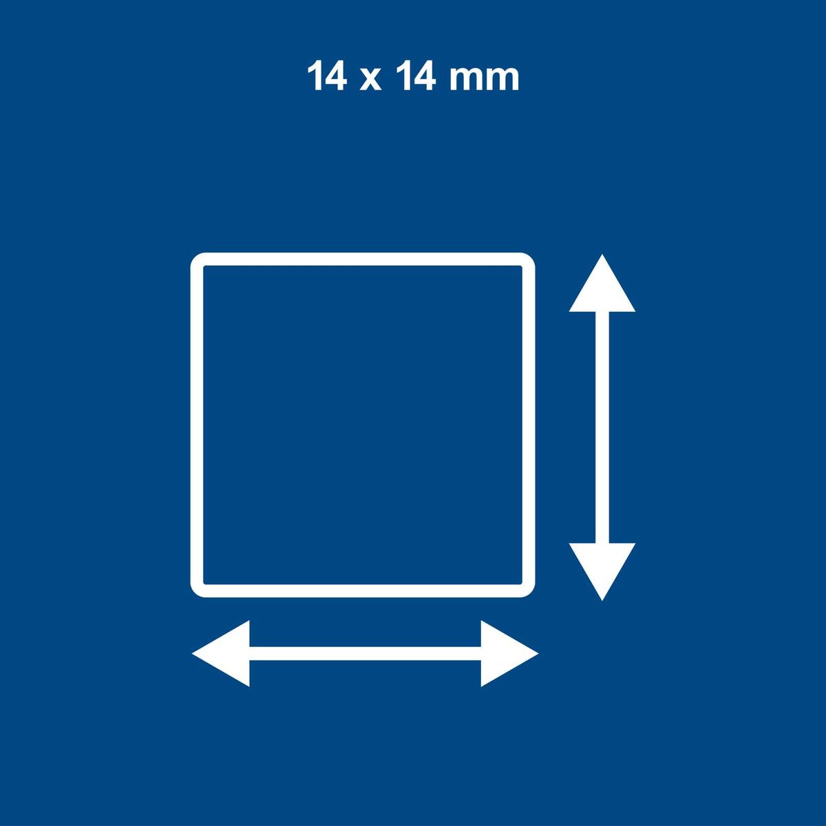 Werkzeug-Dimensionen mit 14 x 14 Millimeter für präzise Anpassung
