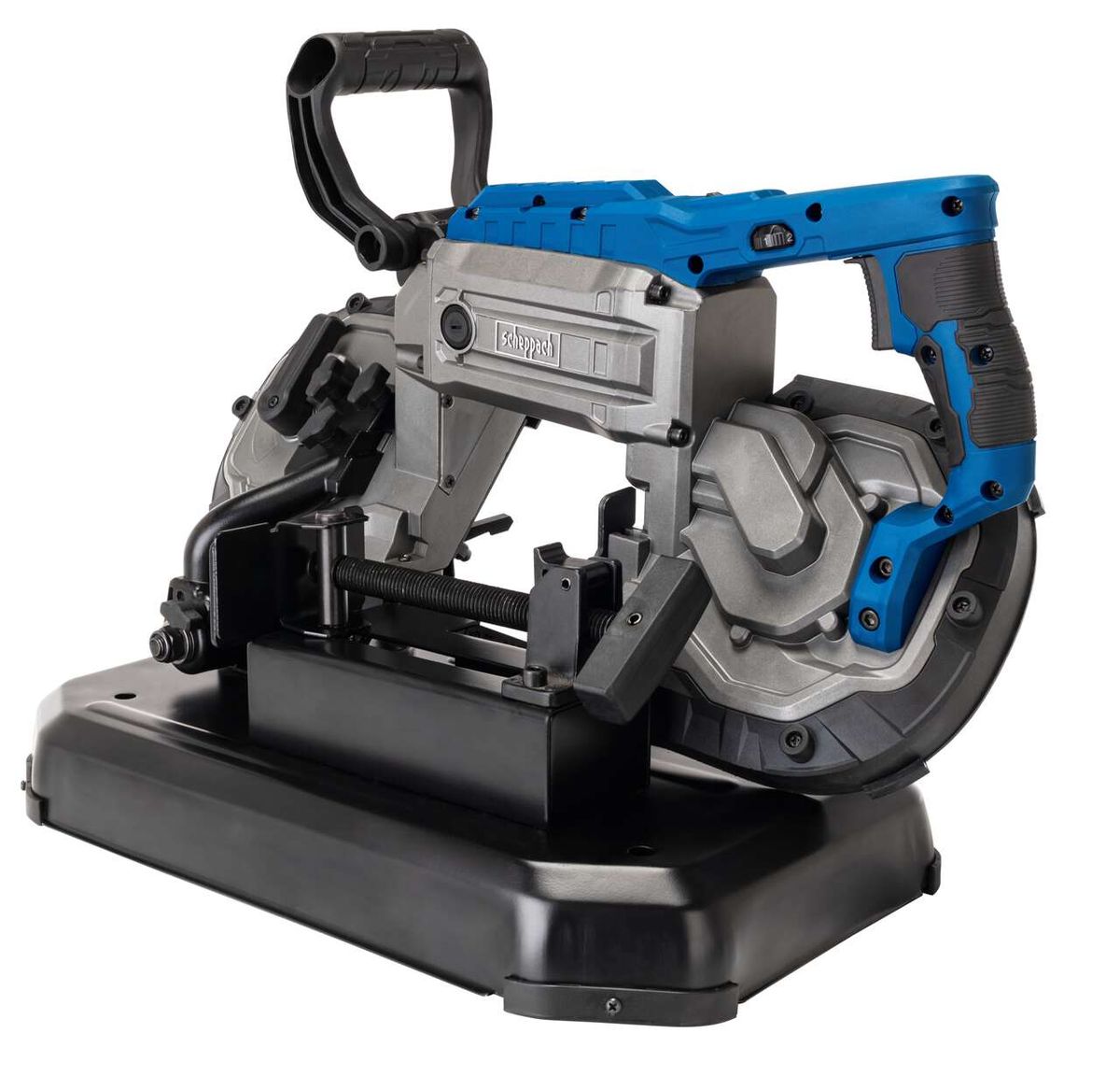 Metallbandsäge MBS1200xt Scheppach, Ansicht von links oben.